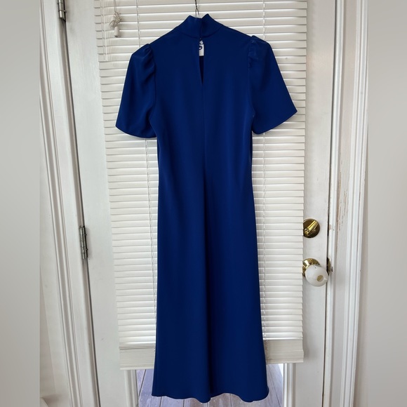 Amanda Uprichard Butler Dress Midi mock neck blue royal dress size small s - Picture 5 of 13